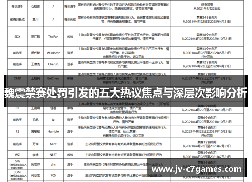 魏震禁赛处罚引发的五大热议焦点与深层次影响分析